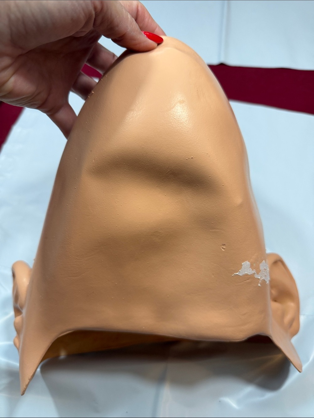 Alien Conehead LATEX BALD POINTED BEIGE HEAD Mask Costume VINTAGE RUBIES FUNNY